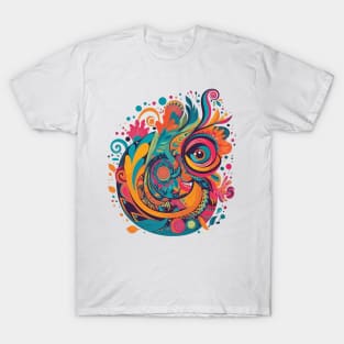 Face, Abstract, Psychedelic, Surrealistic, Colorful Face T-Shirt